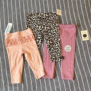 Bundle of 3 Brand New Girl’s Leggings Size 3-12 months with tags